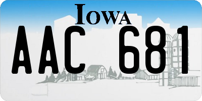 IA license plate AAC681