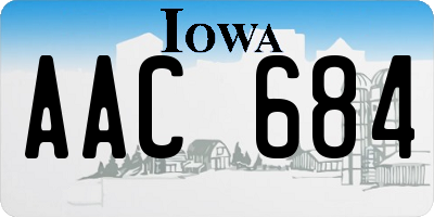 IA license plate AAC684