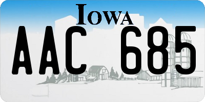 IA license plate AAC685