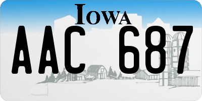 IA license plate AAC687