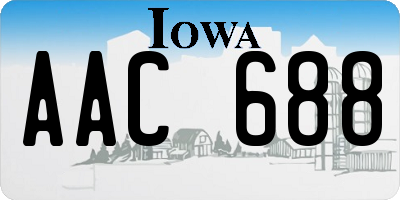 IA license plate AAC688