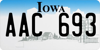 IA license plate AAC693