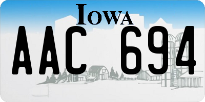 IA license plate AAC694