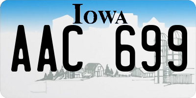 IA license plate AAC699