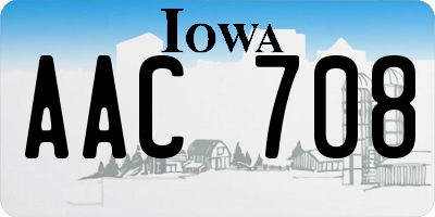IA license plate AAC708