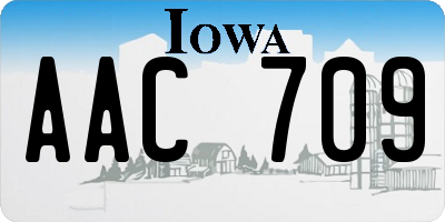 IA license plate AAC709