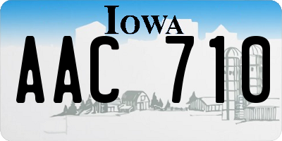 IA license plate AAC710