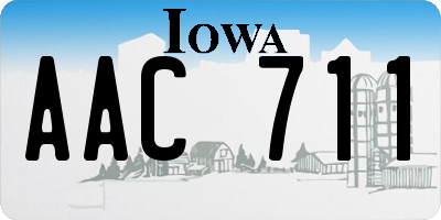 IA license plate AAC711