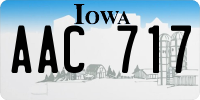 IA license plate AAC717