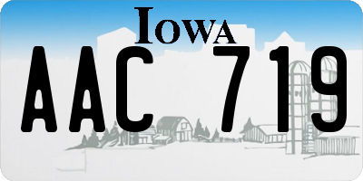 IA license plate AAC719