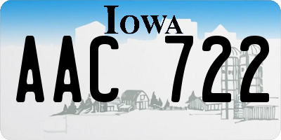 IA license plate AAC722