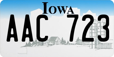 IA license plate AAC723