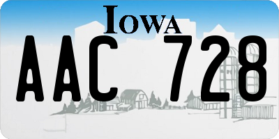 IA license plate AAC728