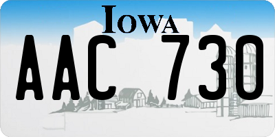 IA license plate AAC730