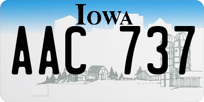 IA license plate AAC737