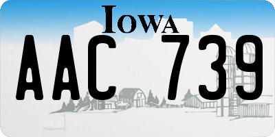 IA license plate AAC739