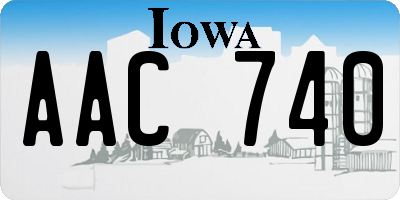 IA license plate AAC740