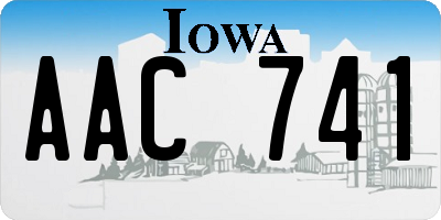 IA license plate AAC741