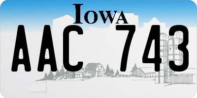 IA license plate AAC743