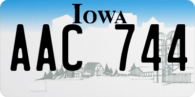 IA license plate AAC744