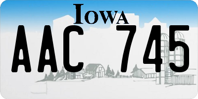 IA license plate AAC745