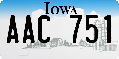 IA license plate AAC751