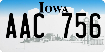 IA license plate AAC756