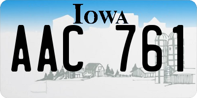 IA license plate AAC761