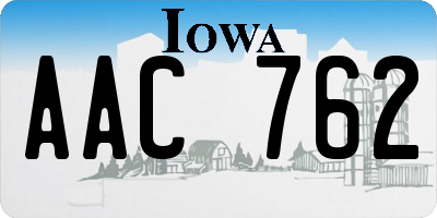 IA license plate AAC762