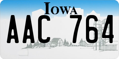 IA license plate AAC764