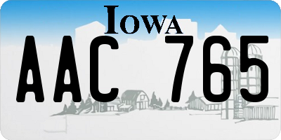 IA license plate AAC765