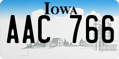 IA license plate AAC766