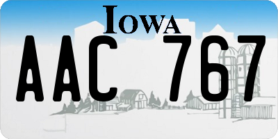 IA license plate AAC767