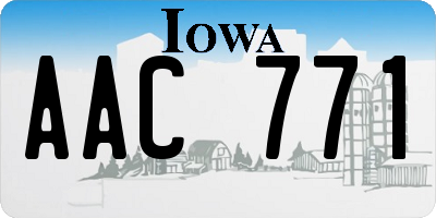 IA license plate AAC771