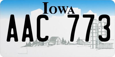 IA license plate AAC773