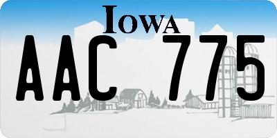 IA license plate AAC775