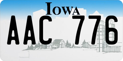 IA license plate AAC776
