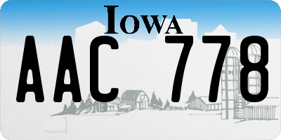 IA license plate AAC778