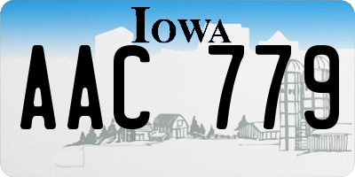 IA license plate AAC779