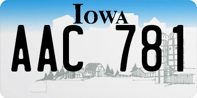 IA license plate AAC781