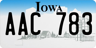 IA license plate AAC783