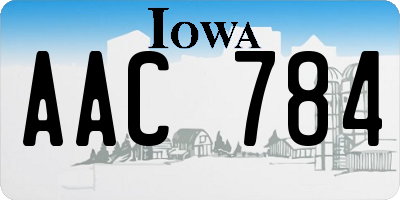 IA license plate AAC784