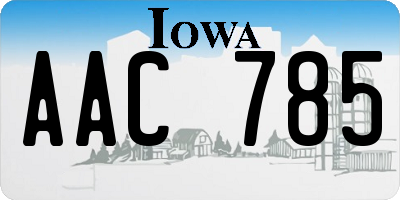 IA license plate AAC785