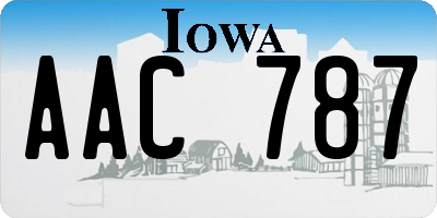 IA license plate AAC787