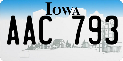 IA license plate AAC793