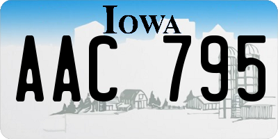 IA license plate AAC795