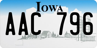 IA license plate AAC796