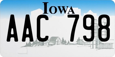 IA license plate AAC798