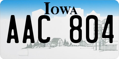 IA license plate AAC804