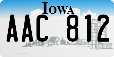 IA license plate AAC812